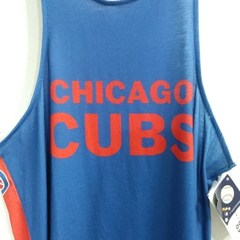 Chicago Cubs MLB Blue Red Tie Open Back Racerback Tank Top Size M *NWT* - Picture 3 of 8